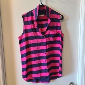 Equipment 100% silk sleeveless button down blouse